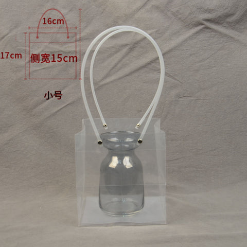 PVC Transparent Square Trapezoid Handle Packaging Bag Waterproof Plastic Storage for Festival Gifts Shrink Bag