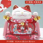 Lucky Cat Ceramic Home Ornament Creative Japanese-style Fortune Cat Small Pocket Store Opening Event Gift Wholesale