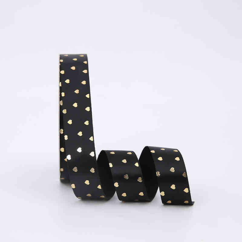 bronzing small love ribbon bow strap, gift box cake flower packaging ribbon handmade DIY ribbon