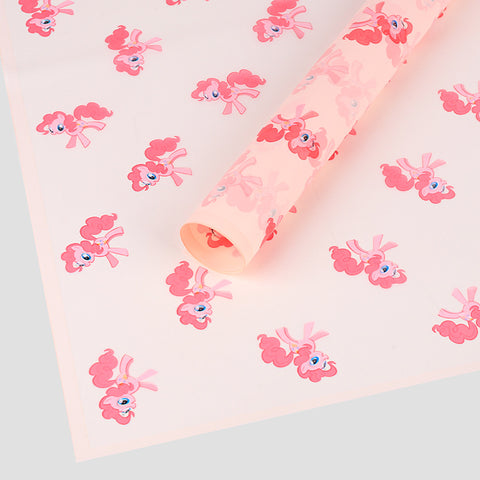 Cross-border hot-selling cartoon pony Baoli Ouya paper thickened waterproof flower flower paper pony head flower packaging material