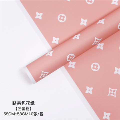 Manufacturer wholesale fashion simple flower wrapping paper light luxury creative four-leaf clover high-end flower shop floral material package flower paper