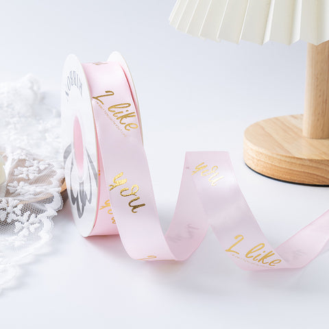 Valentine's Day bronzing polyester ribbon bow webbing florist material wholesale flower gift cake packaging ribbon