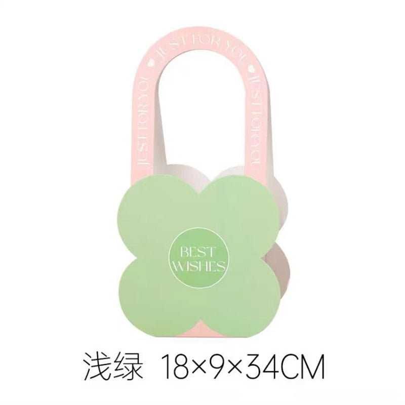 New dopamine flower portable box flower arrangement box green plant potted plant tote bag gift packaging box DIY