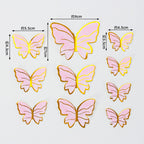 Vibrant Yellow Blue Pink Art Deco Paper Butterfly Cake Toppers for Home Decoration and Anniversary Celebrations