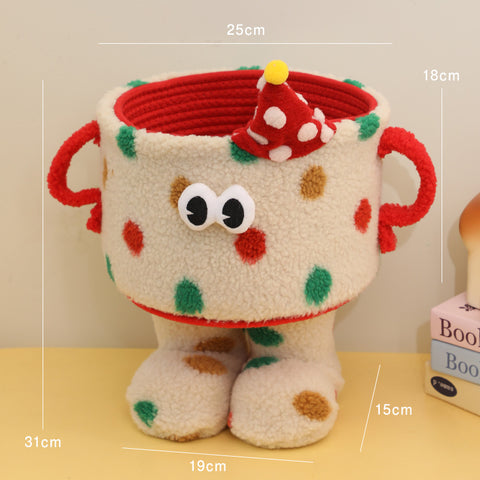 Dopamine woven storage basket desktop living room entrance ornament large capacity small monster snacks doll storage basket