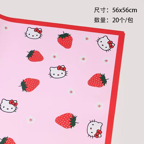 Childlike cute bouquet wrapping paper Ouya paper strawberry bouquet packaging waterproof flower shop floral supplies
