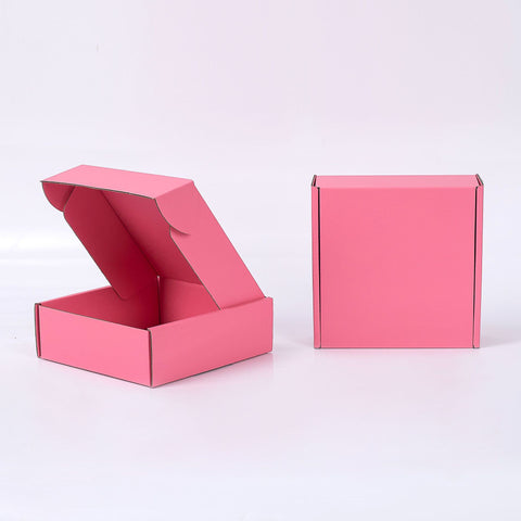 Hot Custom Pink Corrugated Collapsible Shipping & Gift Box Mailer with Matt Lamination Portable Reusable Packaging