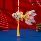 Guochao Dragon Boat Festival Goldfish Koi Sachet Pendant Embroidered Tassel Sachet Portable Pendant Purse Activity Small Gifts
