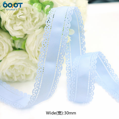 3cm Solid Color Lace Hollow Grosgrain Ribbon Eco-Friendly Durable Modern DIY Handmade Bow Headgear Hair Valentine's Day Wedding