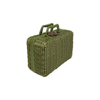 Rattan outdoor leisure picnic basket household PP imitation rattan retro suitcase storage props basket storage basket