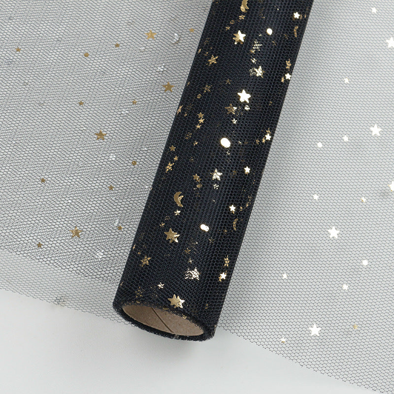 bronzing sequins star and moon yarn flower bag flower yarn floral materials flower gifts venue arrangement universal decorative mesh yarn