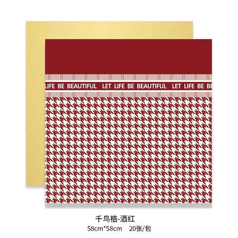 New Hera light luxury paper series flower wrapping paper red bouquet thousand bird grid thickened waterproof bag flower paper material