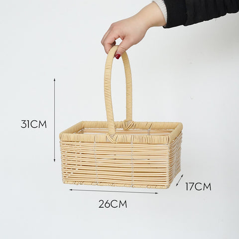 Gift box woven flower basket handmade straw basket outdoor camping home decoration teacher's day gift box