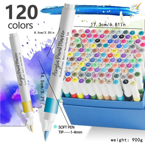 Genuine acrylic marker soft head waterproof quick-drying watercolor pen 80-color children's graffiti floral painting pen set