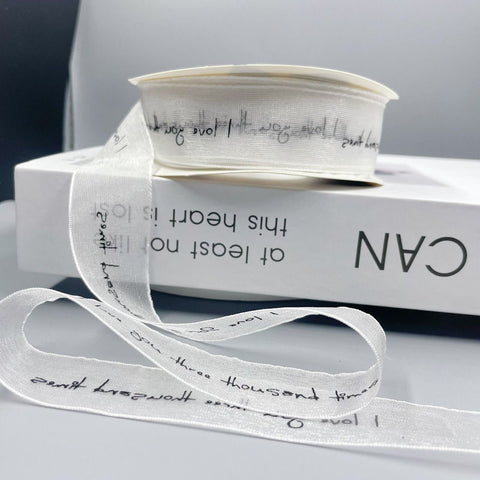 English alphabet transparent ribbon snow yarn belt chiffon webbing ribbon ribbon ribbon bouquet cake wrapping gift