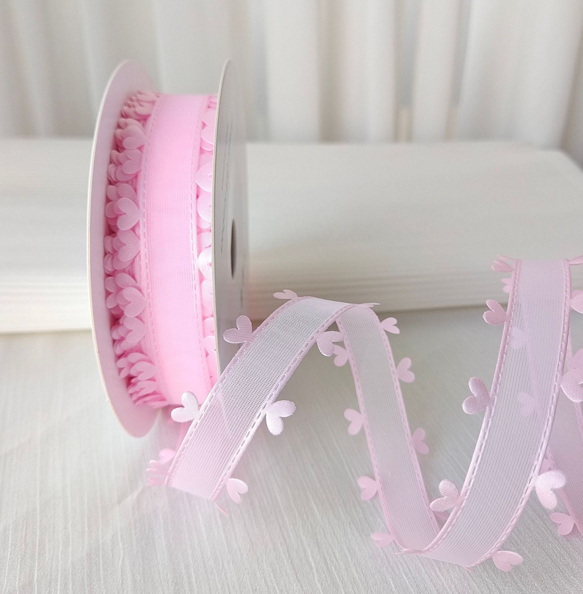 Bilateral love ribbon, hair accessories DIY bow flower gift packaging ribbon cross-border binding belt