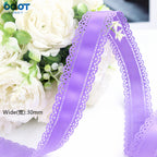 3cm Solid Color Lace Hollow Grosgrain Ribbon Eco-Friendly Durable Modern DIY Handmade Bow Headgear Hair Valentine's Day Wedding