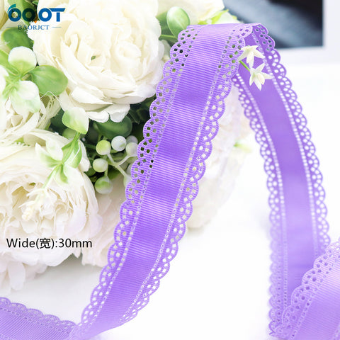 3cm Solid Color Lace Hollow Grosgrain Ribbon Eco-Friendly Durable Modern DIY Handmade Bow Headgear Hair Valentine's Day Wedding