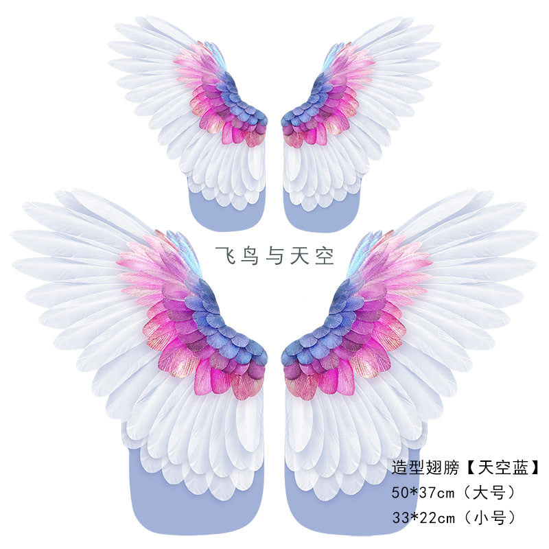 Birds and Sky Shaping Feather Wings Wrapping Paper Flower Bouquet Handmade DIY Floral Materials Mother's Day