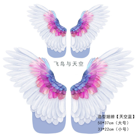 Birds and Sky Shaping Feather Wings Wrapping Paper Flower Bouquet Handmade DIY Floral Materials Mother's Day