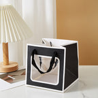 Recyclable Eco-friendly Art Gift Bags Clear PVC Window Paper Box for Flowers Dolls Toys Christmas Thank You Presents