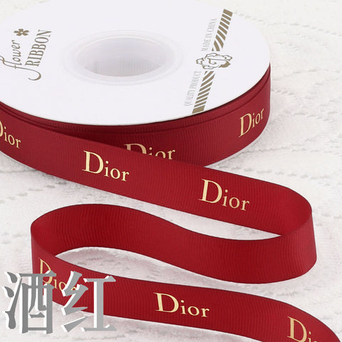 2Cm bronzing threaded ribbon custom logo flower bouquet ribbon cake gift ribbon webbing decoration DIY