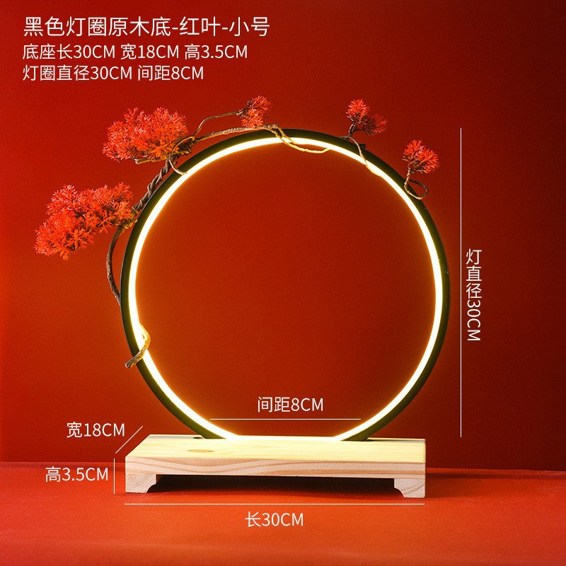 New Chinese LED lamp ring living room creative ornament Gundam background light gift home decoration flowing water ornament