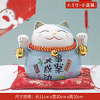 Lucky Cat Ceramic Home Ornament Creative Japanese-style Fortune Cat Small Pocket Store Opening Event Gift Wholesale