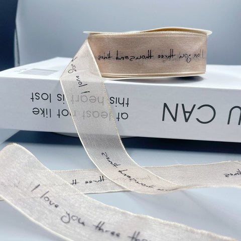 English alphabet transparent ribbon snow yarn belt chiffon webbing ribbon ribbon ribbon bouquet cake wrapping gift