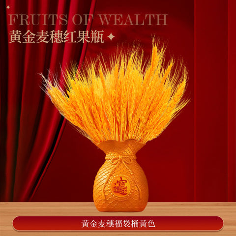 Year of the Horse Lucky Bucket Ornament 2026 Happy New Year Hug Bucket Lucky Fruit Red Fruit Living Room Decoration Spring Festival Atmosphere Decoration