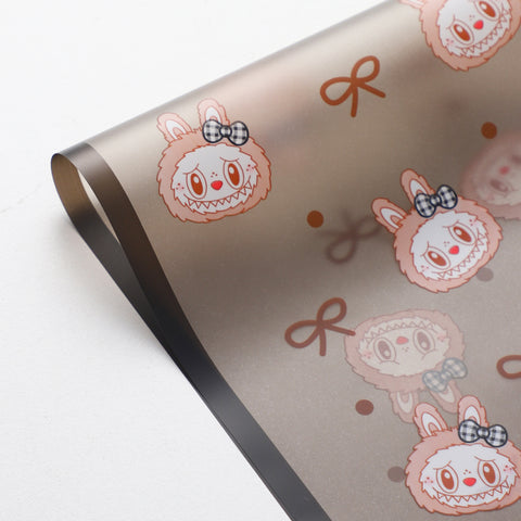 Labubu Magic Edge Heart Bow Korean Fresh Flower Bouquet Wrapping Paper Cartoon Doll Floral Materials Packaging
