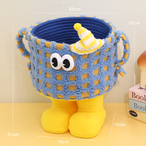 Dopamine woven storage basket desktop living room entrance ornament large capacity small monster snacks doll storage basket