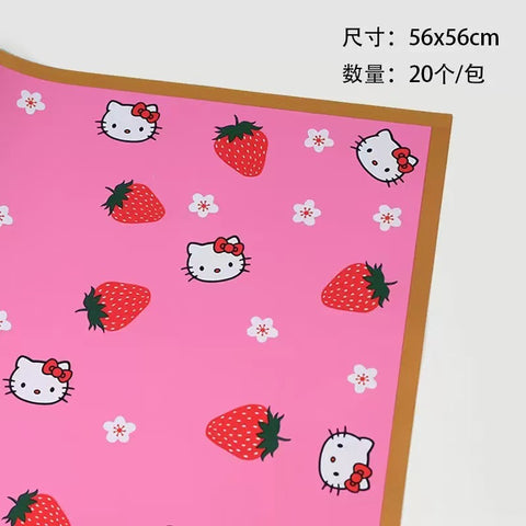 Childlike cute bouquet wrapping paper Ouya paper strawberry bouquet packaging waterproof flower shop floral supplies