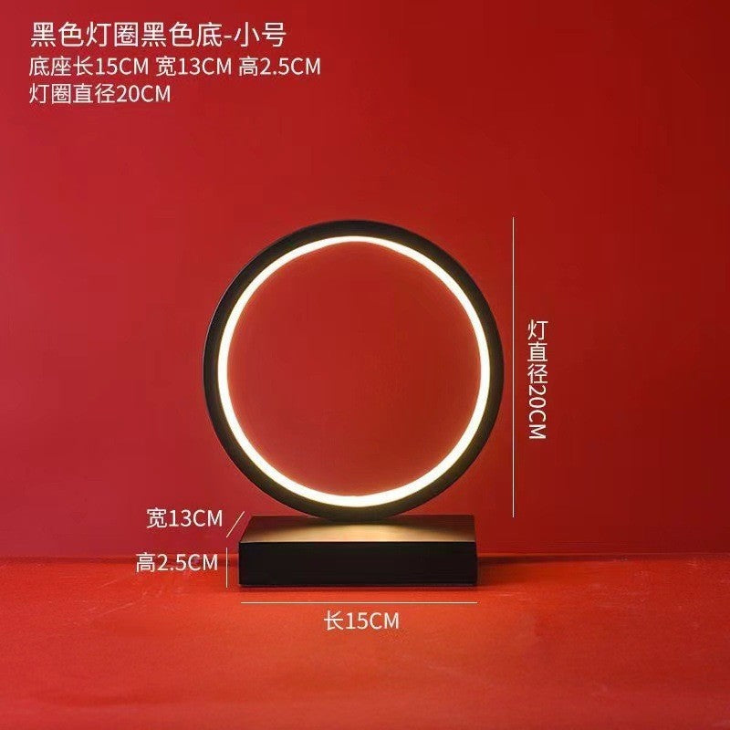 New Chinese LED lamp ring living room creative ornament Gundam background light gift home decoration flowing water ornament