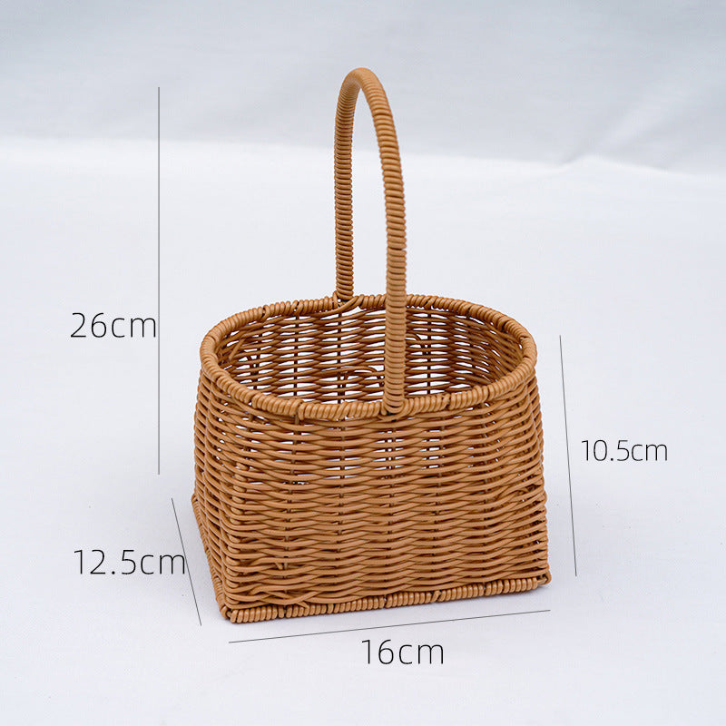 Gift box woven flower basket handmade straw basket outdoor camping home decoration teacher's day gift box