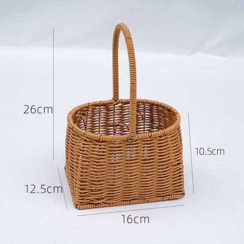 Gift box woven flower basket handmade straw basket outdoor camping home decoration teacher's day gift box