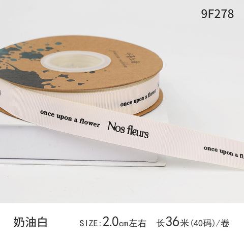 Qixi Festival Valentine's Day English Alphabet Ribbon Cake Pack Flower Threaded Ribbon Bouquet Gift Bag Decorative Ribbon