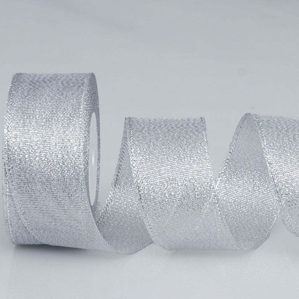 Horizontal striped gold-edged gold, silver, and scallion colored webbing, handmade DIY polyester fresh flower gift packaging ribbon, in stock, wholesale ribbon