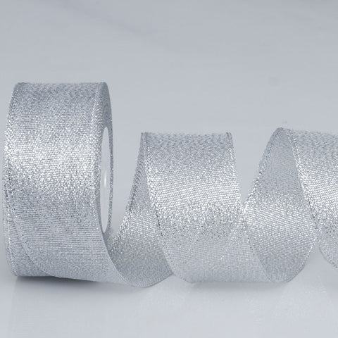 Horizontal striped gold-edged gold, silver, and scallion colored webbing, handmade DIY polyester fresh flower gift packaging ribbon, in stock, wholesale ribbon