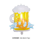 Party decoration, aluminum film balloons, cross-border arrangement, New Year's wine bottle, wine glass, birthday wine bottle, wine glass balloon wholesale