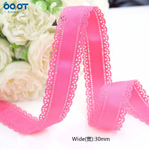 3cm Solid Color Lace Hollow Grosgrain Ribbon Eco-Friendly Durable Modern DIY Handmade Bow Headgear Hair Valentine's Day Wedding