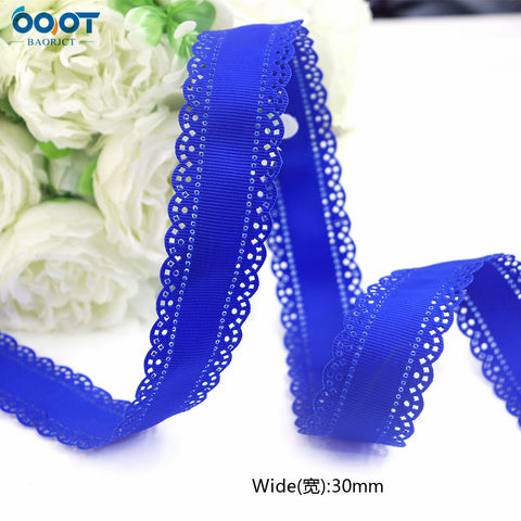3cm Solid Color Lace Hollow Grosgrain Ribbon Eco-Friendly Durable Modern DIY Handmade Bow Headgear Hair Valentine's Day Wedding
