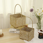 Nordic style seaweed woven basket wedding candy shop souvenir hand-held basket storage flower basket wedding must