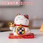 Lucky Cat Ceramic Home Ornament Creative Japanese-style Fortune Cat Small Pocket Store Opening Event Gift Wholesale