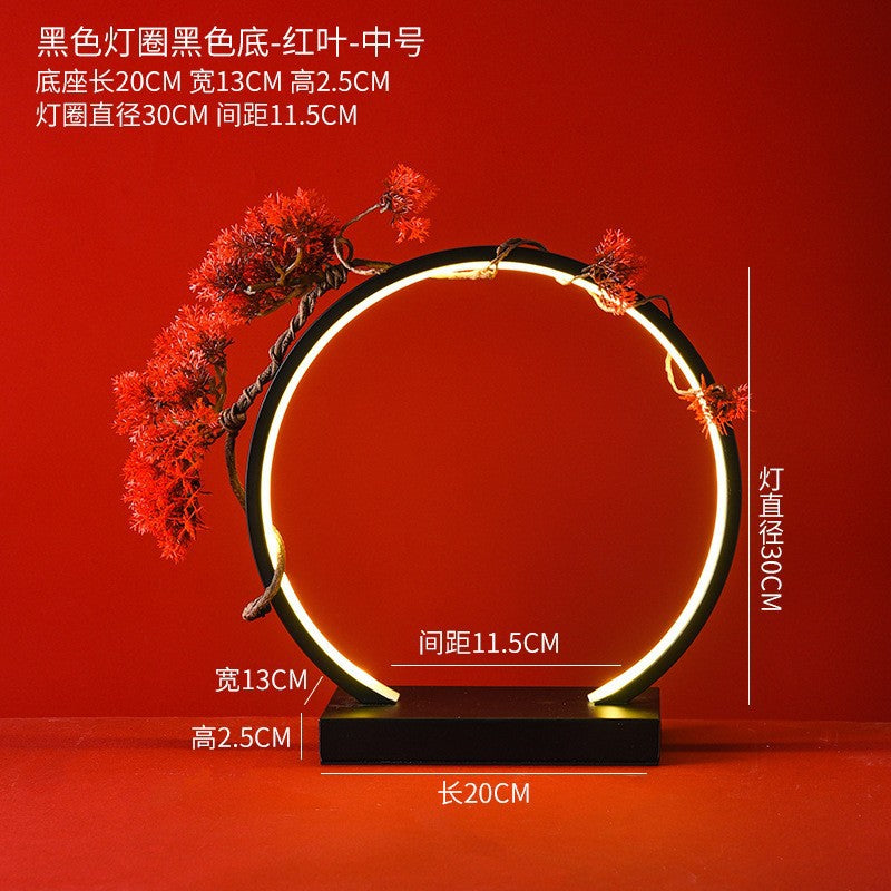 New Chinese LED lamp ring living room creative ornament Gundam background light gift home decoration flowing water ornament