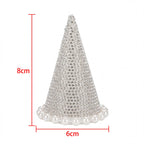 Internet-famous castle small pointed hat with money flower flower sparkling rhinestone pearl edges pointed top hat handmade fresh flower gift box floral accessory materials