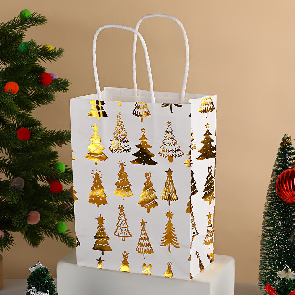 Christmas gift bag cartoon christmas tree souvenir bag holiday party snack packaging bag kraft paper bag