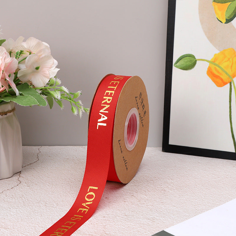 Valentine's Day flower shop floral supplies English threaded ribbon DIY bouquet ribbon material spot wholesale