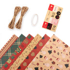 Amazon, new Christmas gift wrapping paper, retro yellow kraft paper gift box packaging DIY paper wholesale