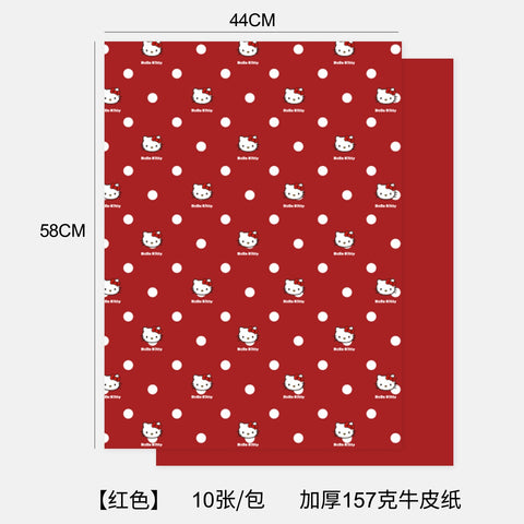 Polka dot Hello Kitty thickened wrapping paper modeling paper 157g kraft paper flower bouquet bag flower paper handmade floral materials